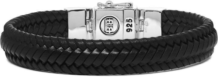 Immagine prodotto Buddha to Buddha Bracciale Edwin piccolo in pelle nera (21 cm, Argento 925)