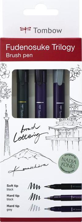 Actual product image Tombow Fudenosuke Triology Set (3x)