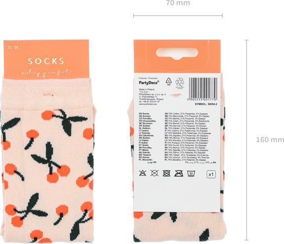 Partydeco Socks Cherries, mix, 31-34 (1 pkt / 1 pc.) (31 - 34)