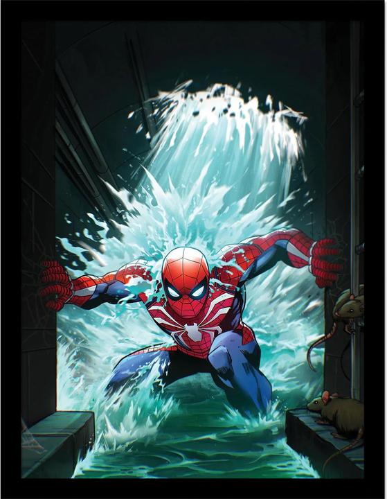 Spiderman Gerahmtes Poster Water (40 x 30 cm)
