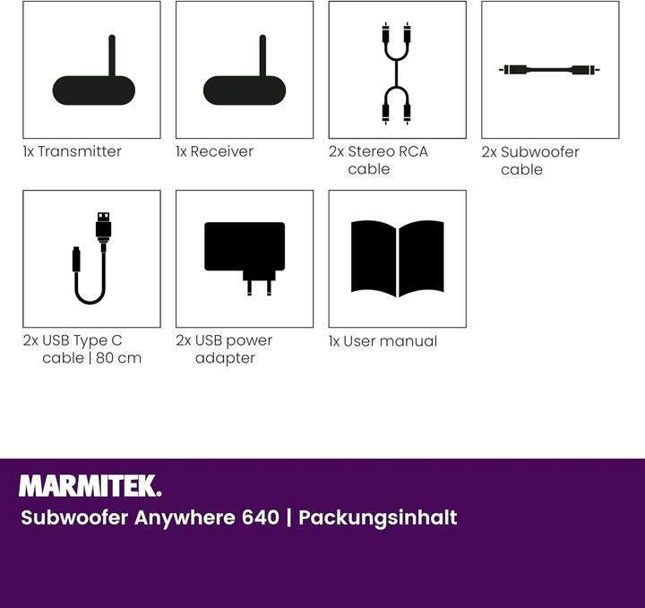 Actual product image Marmitek Subwoofer Anywhere 640 (20 m)