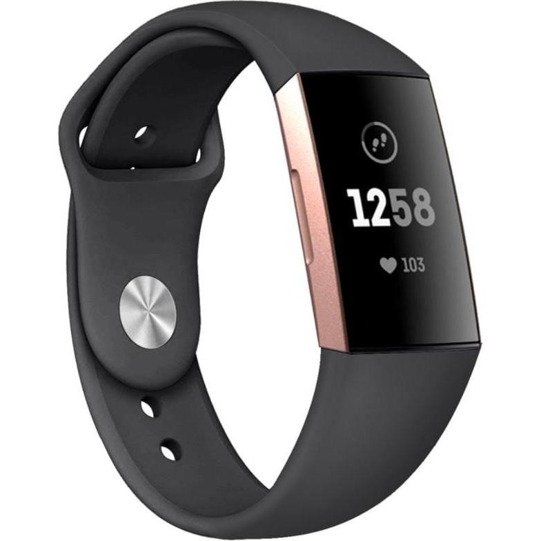 Strap-it Sportarmband (Silikon, Charge 3), Uhrenarmband, Schwarz