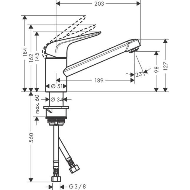 Thumbnail - hansgrohe, Küchenarmatur, Focus M42 Einhebel-Küchenmischer 100 (chrom)