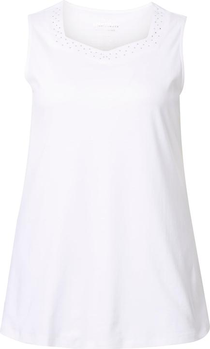 Actual product image Ulla Popken Rhinestone Neckline Pima Cotton Tank (46, 48)