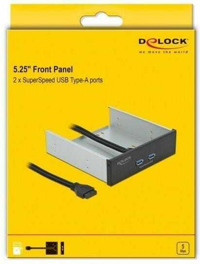 Actual product image Delock Front Panel 2x USB-A for 5.25 bay