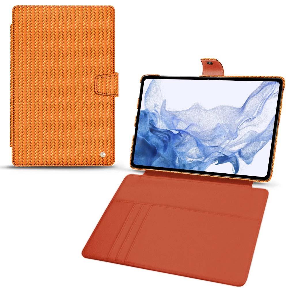 Noreve Lederschutzhülle Wallet (Galaxy Tab S8 Ultra), Tablet Hülle, Orange