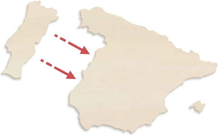 Produktbild Trenddeko Karte Iberische Halbinsel (31 x 24 cm)