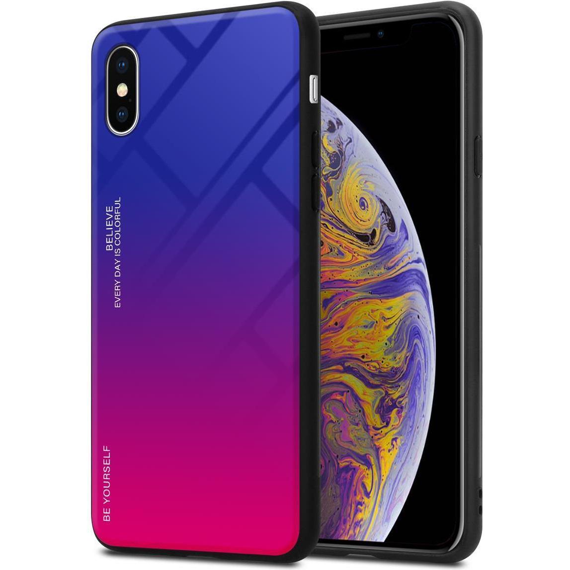 Thumbnail - Cadorabo TPU 2 Farben Glas Cover (Apple iPhone XS Max), Smartphone Hülle, Schwarz