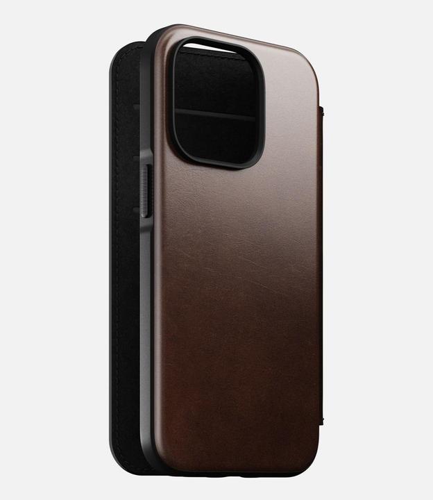 Actual product image Nomad Book Cover Modern Horween Leather Folio iPhone 14 Pro Brown (Apple iPhone 14 Pro)