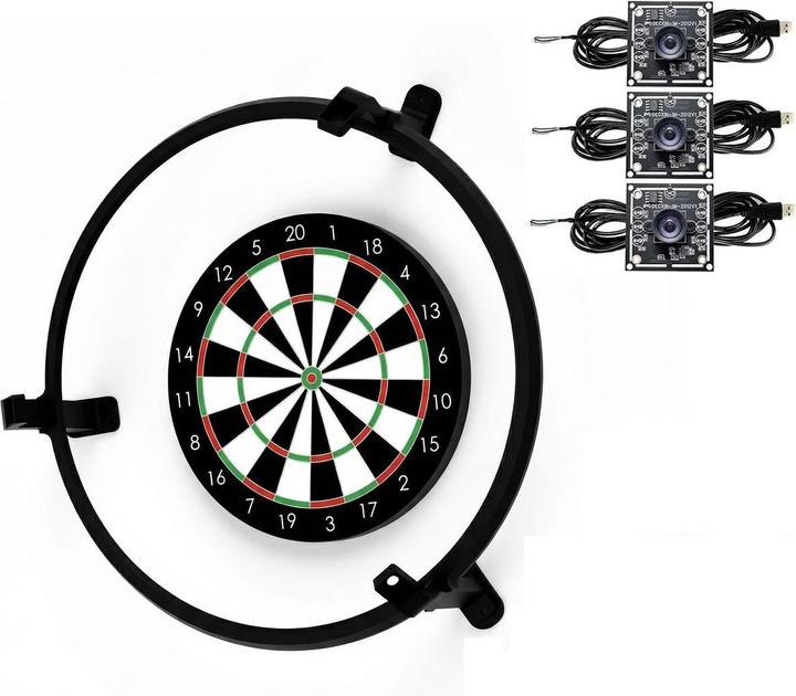 Produktbild König Design Autodarts Komplettsystem Scoringsystem – LED Ring 6000K OV9732 Cam 100° 2 Meter