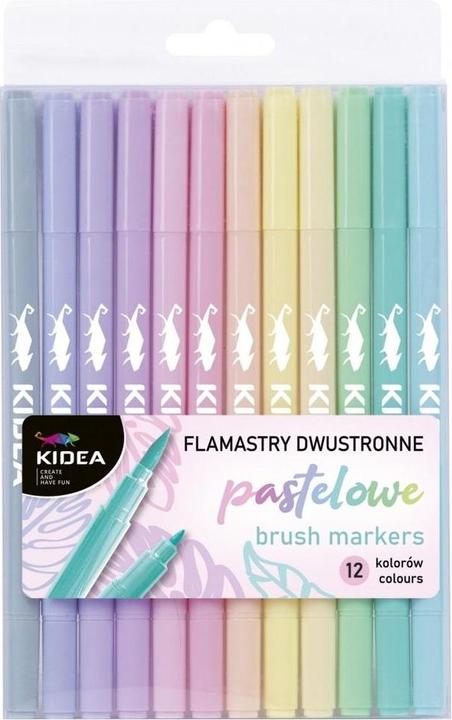 Derform Doppelseitige Pastell-Filzstifte in 12 Farben KIDEA (12x)