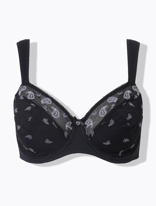 Actual product image Ulla Popken Paisley Underwire Bra (85 E)