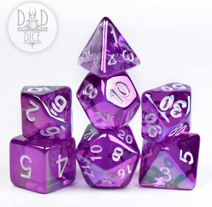 Produktbild DnD Dice Glamoured Purple Dice Set