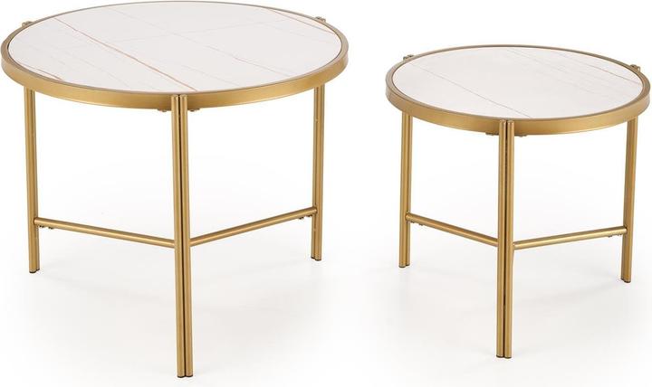 Domoletti A set of coffee tables, white, 48-63x48x43-50cm 2pcs
