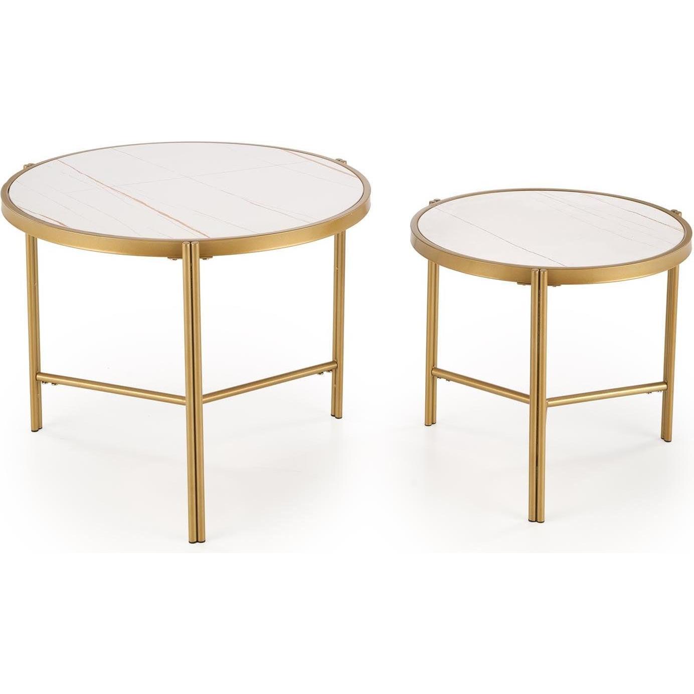 Domoletti, Tavolino da salotto, A set of coffee tables, white, 48-63x48x43-50cm 2pcs (48 x 48 x 50 cm)