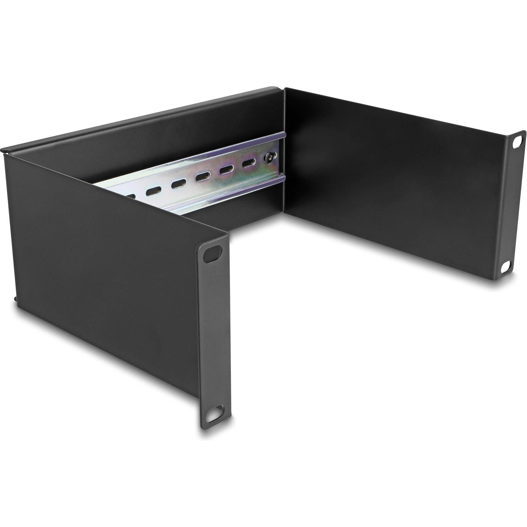 Delock 25,40cm (10") Hutschienenpanel 2 HE schwarz, Serverschrank Zubehör, Schwarz