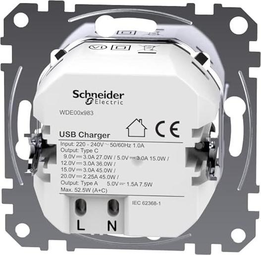 Produktbild Merten MEG4366-0130 USB-Ladeeinsatz Typ 1x USB C mit Power-Delivery - USB Typ C - Noteb