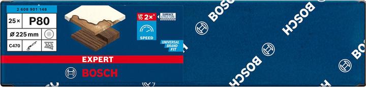 Actual product image Bosch Professional Zubehör EXPERT C470 Sandpaper with 19 holes for drywall sander, 225 mm, G 80, 25 pcs. (80)