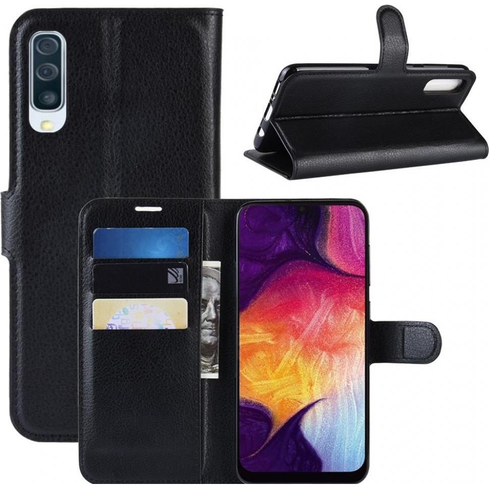 Screenguard Samsung Galaxy A50 Leather Guard Lederhülle (Samsung Galaxy A50), Smartphone Hülle, Schwarz