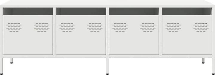 Produktbild vidaXL TV Schrank Fernsehtisch Fernsehschrank Lowboard Weiss Kaltgewalzter Stahl (135 x 39 x 43.5 cm)