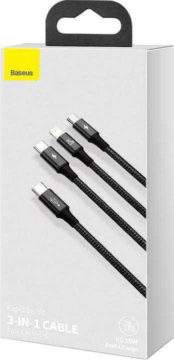 Image du produit Baseus 3in1 Kabel (1.50 m, USB 3.0, 20 W)