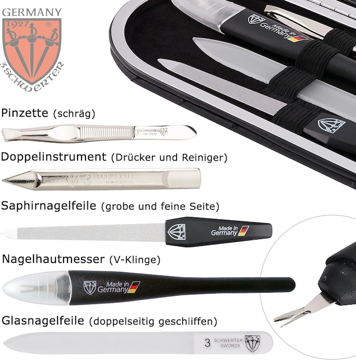 Immagine prodotto Kellermann Set manicure 'Vittoria', nero