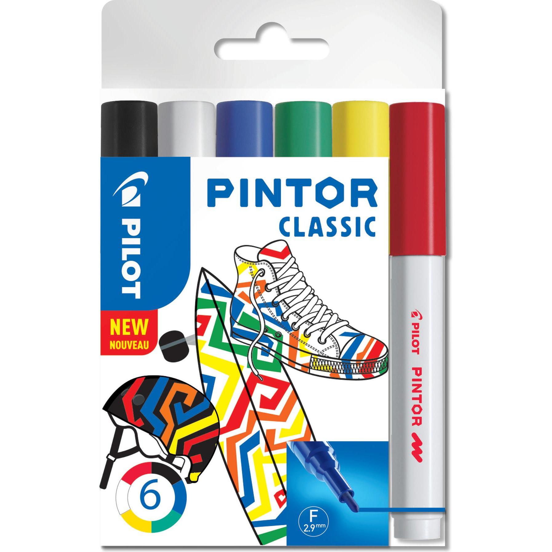 Pilot, Marker, Pintor Fein Set à 6 Standard (Mehrfarbig, 2.90 mm, 6 x)