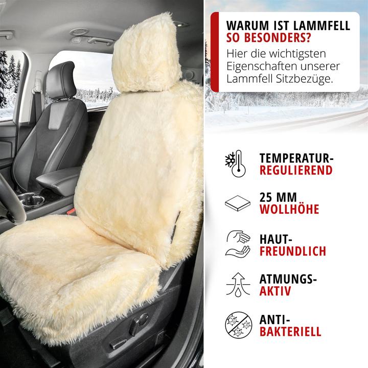 Immagine prodotto Walser Coprisedile auto Maya in pelle d'agnello, coprisedile auto monoposto, coprisedile in pelle