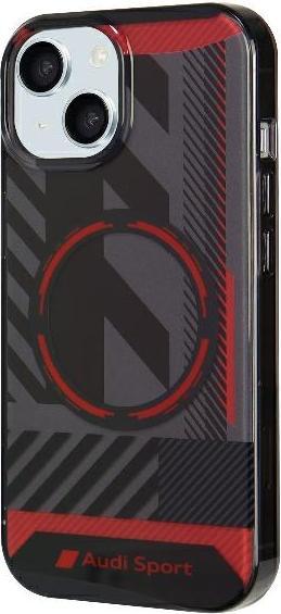Actual product image Audi IML Sport MagSafe Case iPhone 15 / 14 / 13 6.1" czarny/black hardcase AU-IMLMIP15-RSQ/D2-BK (Apple iPhone 15)