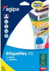 Actual product image Agipa Universal labels, 105 x 148 mm, white