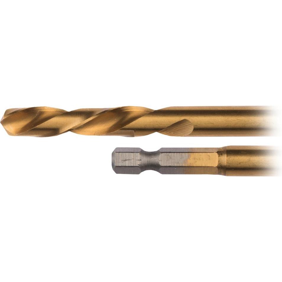 Makita, Bohrereinsatz, HSS-TiN Bohrer mit 1/4" Sechskantschaft (4 Millimeter)