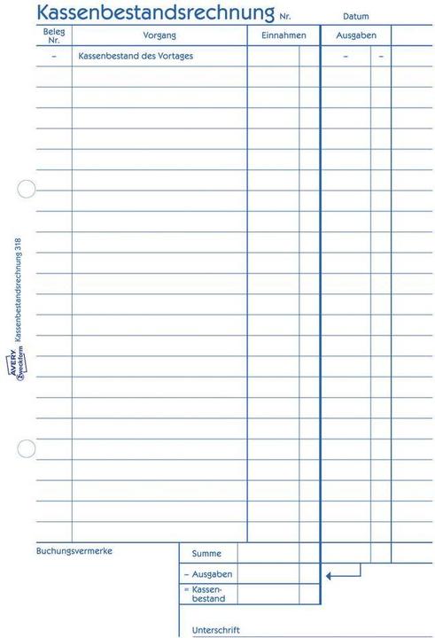 Actual product image Avery Cash balance statement, A5 (A5, Plain, Soft cover)