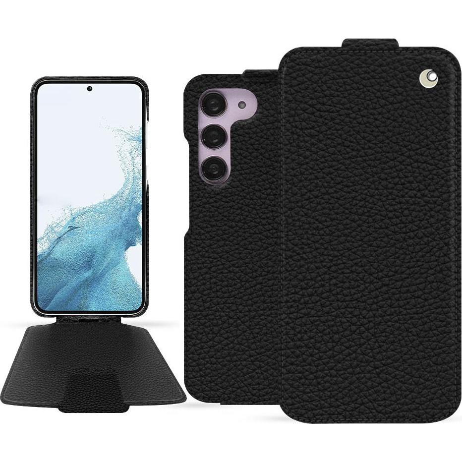 Noreve Lederschutzhülle vertikal (Samsung Galaxy S23+), Smartphone Hülle, Schwarz