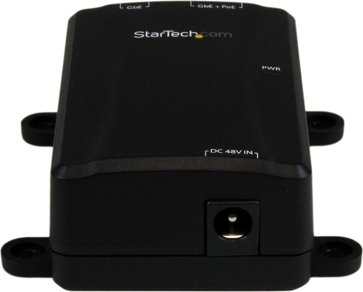 Actual product image StarTech 1 Port Gigabit Midspan - PoE+ Injector - 802.3at and 802.3af - Wall Mountable Power over Ethernet... (802.3af (PoE), 802.3at (PoE+), 30 W)