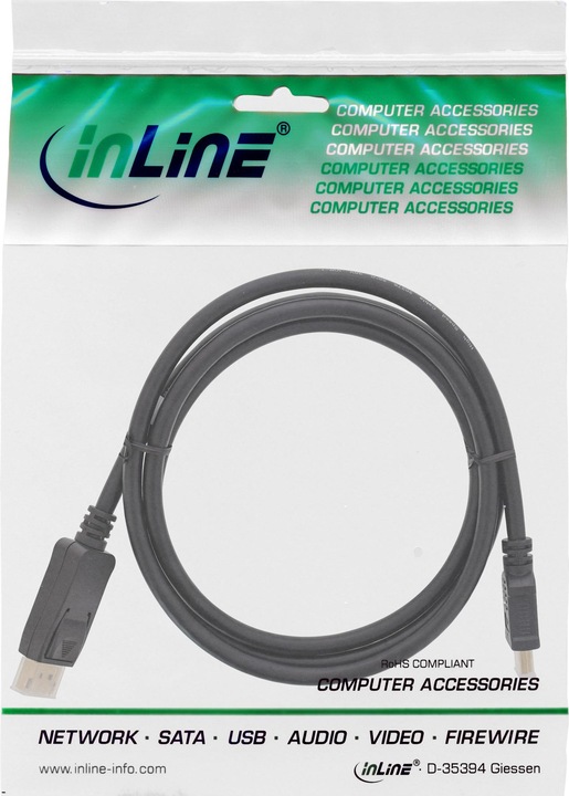 Immagine prodotto InLine DisplayPort — HDMI (Typ A) (2 m, HDMI, DisplayPort)