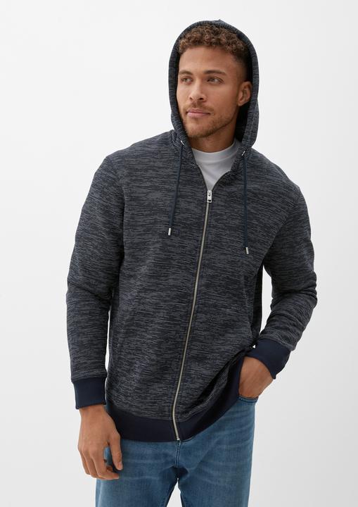 Produktbild s.Oliver Sweatshirt Jacke Gestreifte Sweatjacke (4XL)