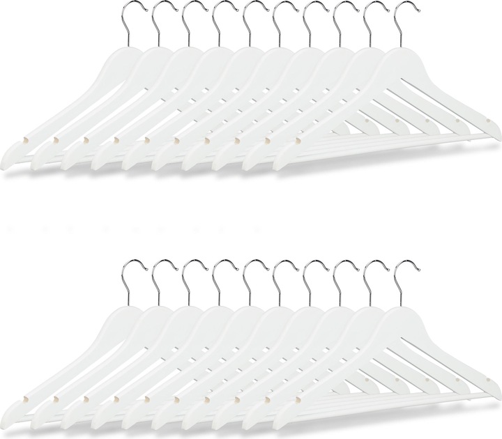 Actual product image Relaxdays Coat Hangers with Trouser Rail Set of 20 (20 x)