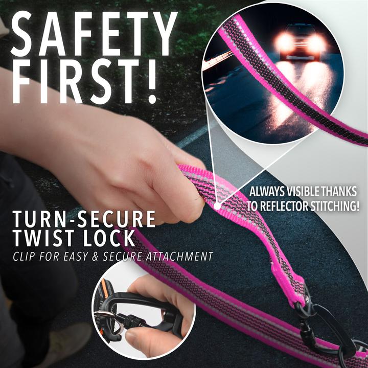 Produktbild Bluzelle 3m Hundeleine, Doppelleine Führleine mit Karabiner, Verstellbar (Hund)