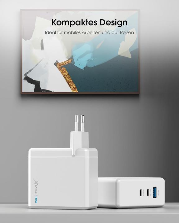 Produktbild Xlayer Powercharger (140W) 1x USB-A / 2x USB-C, weiss (140 W, 3 Ports)