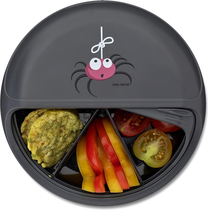 Image du produit Carl Oscar Small SnackDISC ™ 5 chamber rotating Gray - Spider snack container