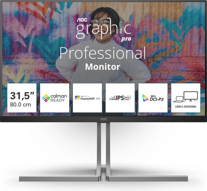 Produktbild AOC U32U3CV (3840 x 2160 Pixel, 31.50")