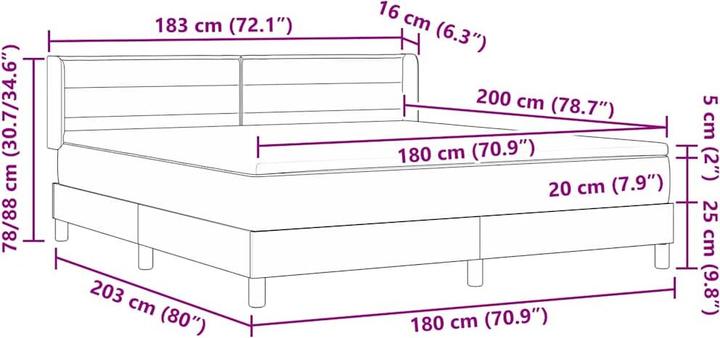 Produktbild vidaXL Boxspringbett (180 x 200 cm)