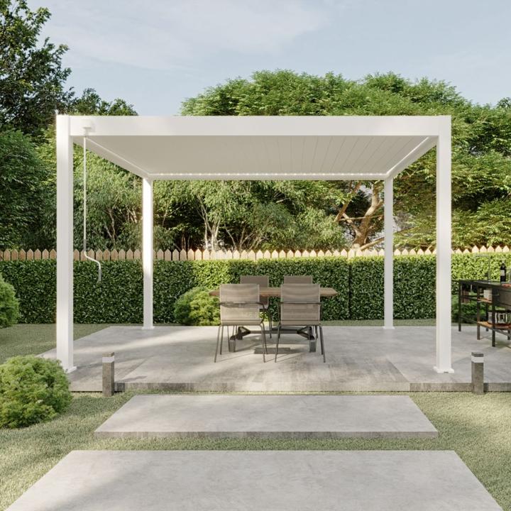 Produktbild Weide Pergola Deluxe Plus 3x4m mit Lamellendach Weiss (300 cm, 400 cm)