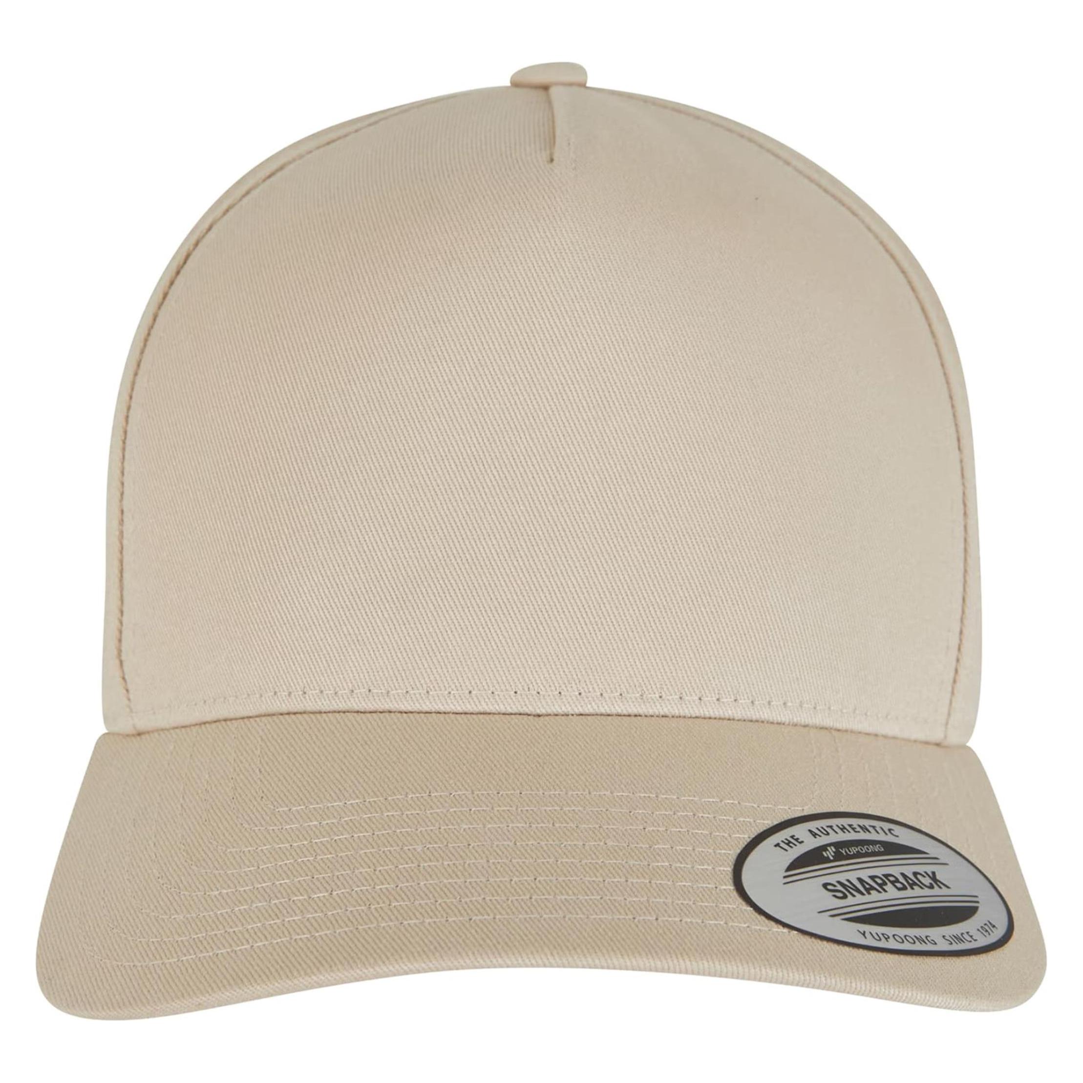Flexfit, Herren, Cap, 5-Panel Curved Classic Snapback - 8934, Schwarz, Beige, (One Size)