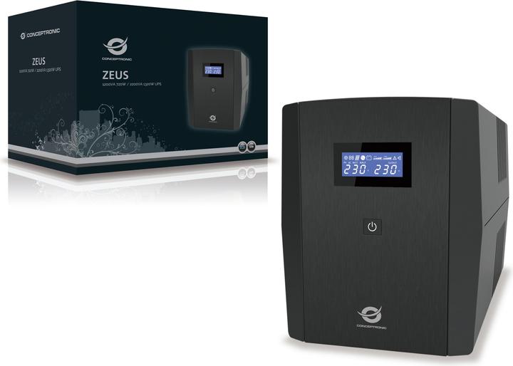Actual product image Conceptronic ZEUS UPS 2200VA 1320W 3xIEC+2xSchuko HID,USB (2200 VA, 1320 W)