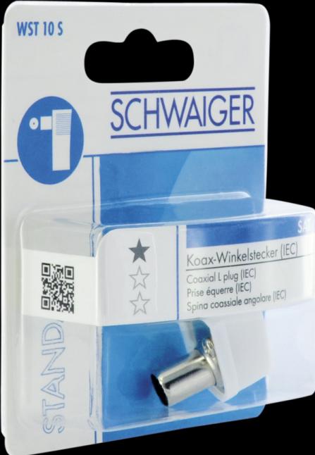 Actual product image Schwaiger Coax Angle Plug Silver/White (Plugs and connectors)