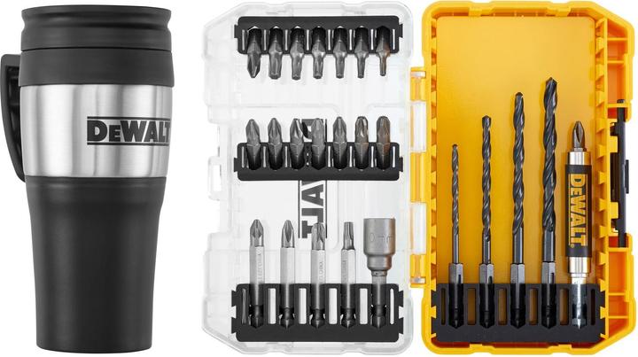 Actual product image DeWalt BitSet with cup (PH2X 25mm, Pz2x25mm, Pz3x25mm, T10 x 25 mm, T15 x 25 mm, T20/25 mm, T25x25mm, T30 x 25mm, PH2x50, Pz2x50mm, PZ3 50mm, 10 mm (hexagon socket))