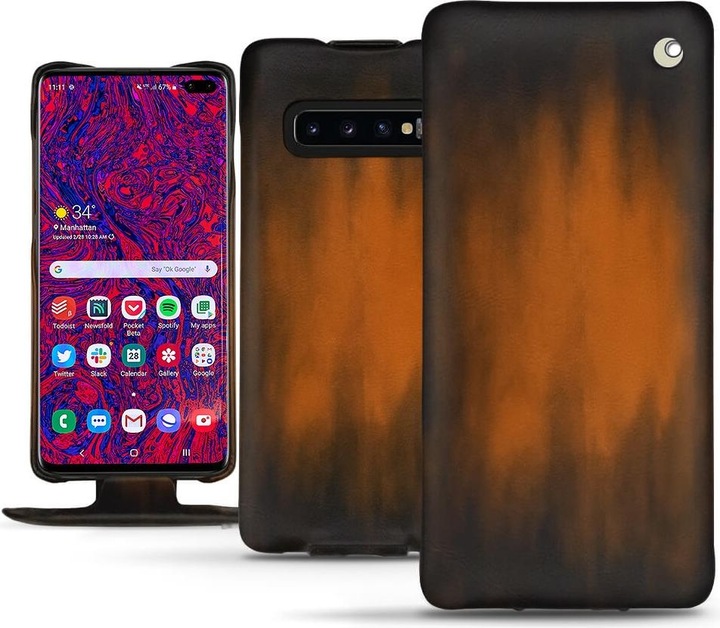 Noreve Lederschutzhülle vertikal (Samsung Galaxy S10 5G)