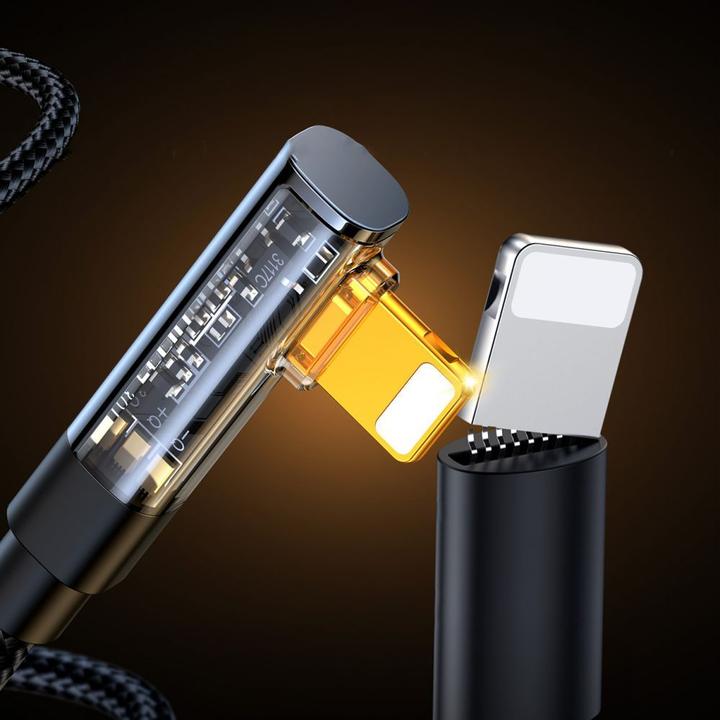 Produktbild Joyroom S-UL012A6 2.4A USB-A to Lightning Right Angle Fast Charging Data Cable 1.2m-Black (1.20 m, USB 2.0)