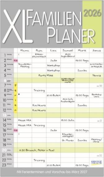 XL family planner (27 x 46 cm, Hardcover, German)